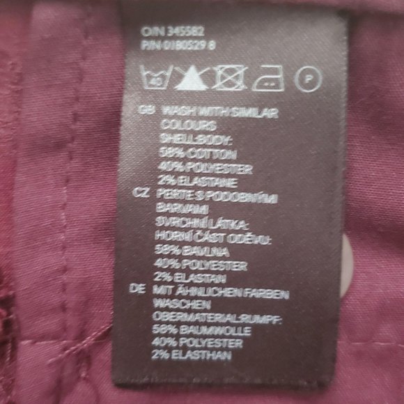 H&M Women’s Tonal Floral Print Burgundy Trouser Slim Leg Pants Size 8 NWT - Picture 9 of 15